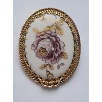 Брошь. Фарфор. Цветы. 60-е годы, Франция
