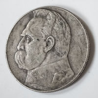 10 злотых, 1938 год. Пилсудский. Редкий год.