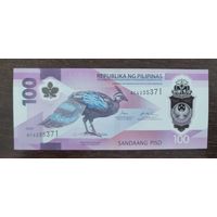 Филиппины 100 песо 2024 год P-238a полимер UNC (Павлин)