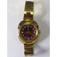 В отличном коллекционном состоянии! "Луч". Часы на ходу с браслетом. Позолоченные Ау10. СССР.