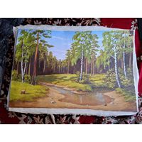 Картина пейзаж, холст, масло, 40смх60см без рамы разумный торг