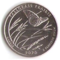 25 центов 2020 г. Парк=55 Национальный заповедник Толлграс-Прери Двор P _UNC