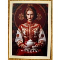 Открытка чистая 10х15 см. Иллюстратор Иван Михайлуц " Республики СССР "