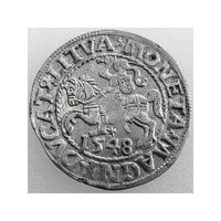 Литва/Litva, полугрош 1548 (м.д. Вильня)/ 1/2 Grossus (Mint: Vilna), LITVA, состояние VF, Жигимонт Август/ Sigismund II Augustus