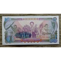 Werty71 КНДР Северная Корея 1 вон 1978 UNC Банкнота синяя печать 1