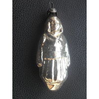 Редкая елочная игрушка "ПИОНЕРКА".30-е г.г.Амальгама,каталог.