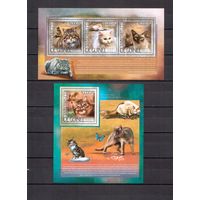 Гвинея 2014 Фауна домашние кошки - 1 лист + 1 блок MNH**