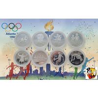США 1 доллар 1995 года, Proof. Полный набор 8 унций "Олимпиада в Атланте". Серебро! Сторгуй за свою цену, предложи обмен! S1280