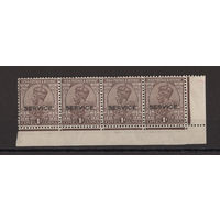 1926 Индия ** Георг V, служебная, сцепка 4 марки угол (SG O111), Британские колонии