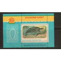Индонезия-1979(Мих.Бл.31) , **  , Морская Фауна , Черепаха