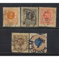 Швеция 1886 Герб Стандарт Крона Надп #29,31,34,35,37