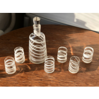 Графин и рюмки цветное стекло