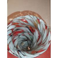 Вазочка для цветов из цветного стекла, высота 13 см., времён СССР.