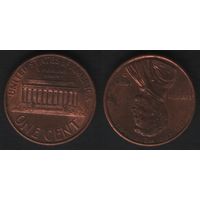 США km201b 1 цент 1999 год (D) (nf01