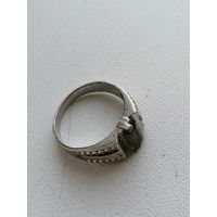 Кольцо, печатка, мужская, серебро 925, раухтопаз, торги с Рубля