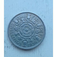Великобритания  2 шиллинга 1956 год королева Елизавета II