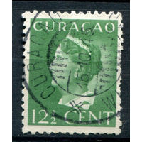 Нидерландские колонии - Кюрасао - 1946/47г. - королева Вильгельмина, печать Кюрасао 12 1/2 с - 1 марка - гашёная [Mi 222]. #3-WB-93-A-1
