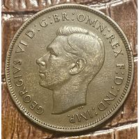 Монета Великобритания 1 пенни 1937 год. Георг VI