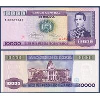 Боливия, 10000 песо 1984 г., P-169a (A, генерал Андрес де Санта-Крус), UNC