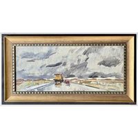 Кубарев В.Г.Засл. худ; 46х89 см.с рамой и 32/75,5 без учета рамы;Большой и красный,или Большой и поменьше