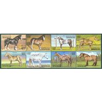 ЦАР 1999 год. Фауна. Коневодство. Породы лошадей. Скаковые. Верховые    MNH