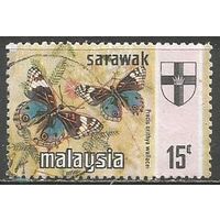 Малайские штаты(Саравак). Дневная бабочка. 1971г. Mi#224.