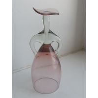 Рюмка- бокал Барыня, штрафная, Неман, редкий розовый цвет, торги с Рубля