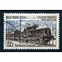 Франция - 1955г. - железная дорога, Электрификация линии Валансьен - Тионвиль - 1 марка - полная серия, гашёная [Mi 1049]. #2-Fr-37-A-2