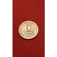 0,25 центов (квотер) 1940 серебро. С рубля. идеал(07)