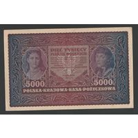 Польша 5000 марок 1919 года. Серия II E. Тип P-31(1). Состояние aUNC