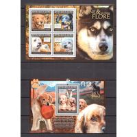 Гвинея 2011 Фауна домашние собаки - 1 лист + 1 блок MNH**