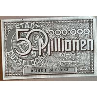 Германия 50000000,  50 миллионов марок 1923 г Дюссельдорф 1150y, В7, REIHE II N#6 -- ЧИТАЙТЕ ОПИСАНИЕ