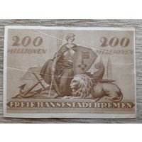 Werty71 Германия 200000000 марок 1923 200 миллионов банкнота Бремен