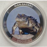 Уганда 100 шиллингов 2010 г. Животные-людоеды. Крокодил