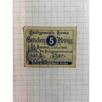 5 пфеннингов (нотгельды) г. Германия.-2