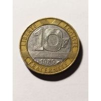 Франция 10 франков 1989