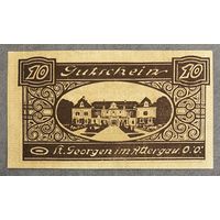 Нотгельды Австрия Санкт-Георген-им-Аттергау 10 геллеров 1920 год.