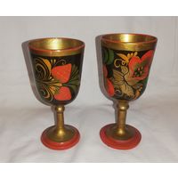 Рюмки из дерева, роспись, СССР