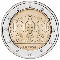 Литва 2 евро, 2018 Литовские песни и танцы UNC
