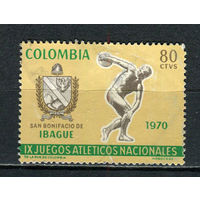 Колумбия - 1970 - Спорт. Метание диска 80С - [Mi. 1172] - полная серия - 1 марка. Гашеная.  (Лот 15Js)-T25P1