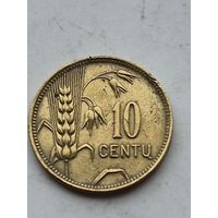 10 центов 1925 года. Литва - Первая Республика (1925 - 1938). Монета не чищена. 45199