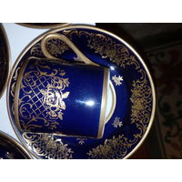 Кофейные чашки с блюдцами, кобальт. германия