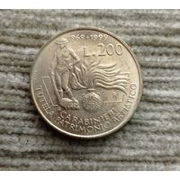 Werty71 Италия 200 лир 1999 Карабинеры защита культурного наследия Гренада Блеск