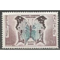 Республика Мадагаскар. Бабочка Саламис Дюпре. 1960г. Mi#447.