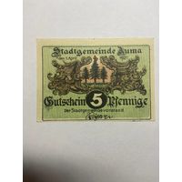 5 пфенингов (нотгельды) г. Германия.-1012