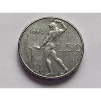 Италия 50 лир 1994 г.