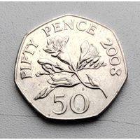 Гернси 50 пенсов 2008 _ Одна на АУ_aUNC_KM# 156