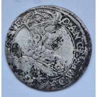 6 грошей (Шостак) 1667, TLB - Быдгощ, Ян Казимир. Остатки штемпельного блеска! Не чищена.