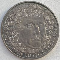 Германия 5 марок 1983 г. 500 лет со дня рождения Мартина Лютера