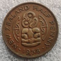 Новая Зеландия 1/2 (пол) пенни  1958 г.